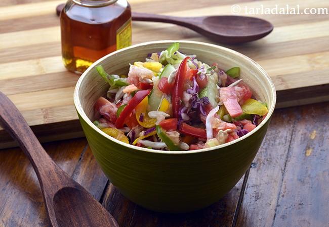 પૌષ્ટિક વેજીટેબલ સલાડ ની રેસીપી | Nutritious Vegetable Salad, Low Salt and High Fiber Veg Salad