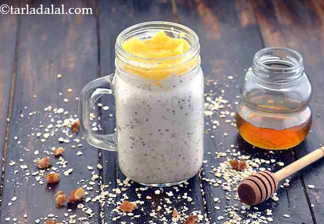 Oatmeal Almond Milk with Oranges, Healthy Breakfast