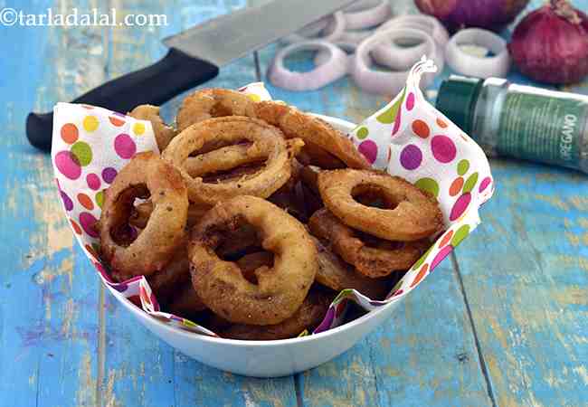  अनियन रींग्स्, प्याज़ के रींग्स् - Onion Rings ( Burgers and Smoothies) 
