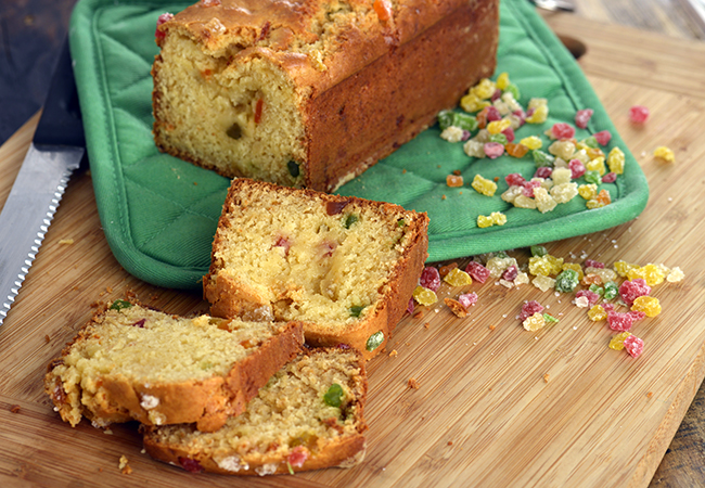  Eggless Orange and Tutti Frutti Loaf