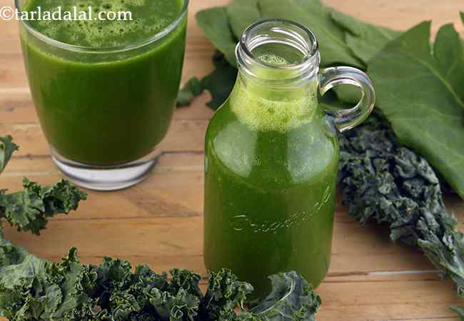  पालक, केल और सेब का जूस - Palak, Kale and Apple Juice 