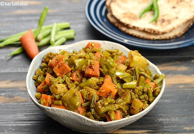 Panchmel ki sabzi recipe | 5 vegetable sabzi from Rajasthan, Gujarat | healthy Panchmel vegetable |