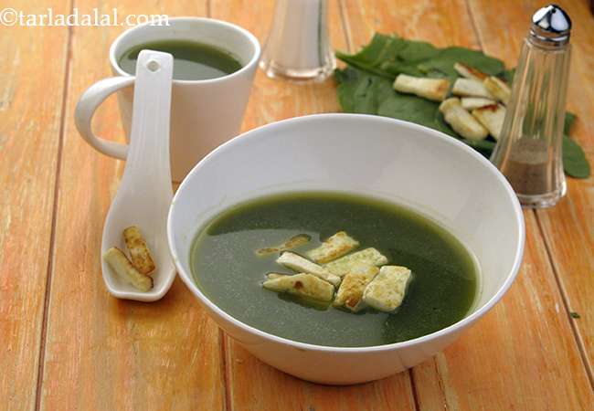 पनीर एण्ड स्पिनॅच सूप - Paneer and Spinach Soup