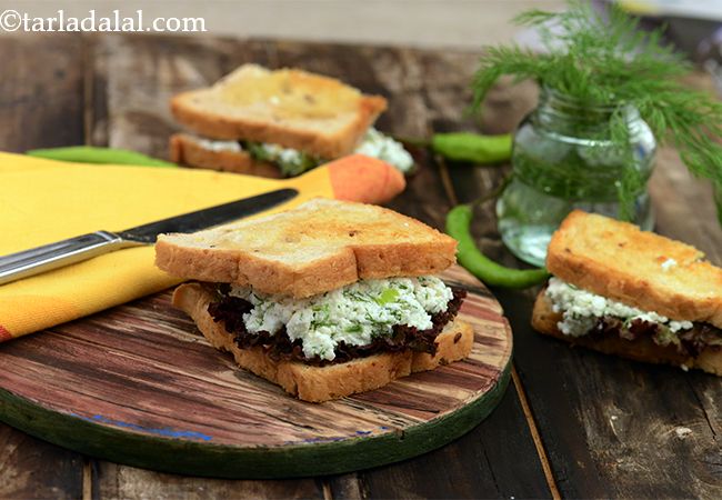 पनीर और सोआ सैंडविच - Paneer and Suva Sandwich