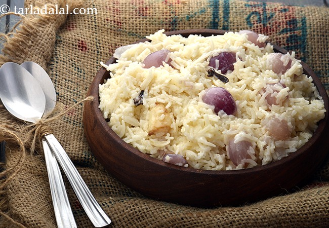 Pearl Pulao, Rice with Baby Onions