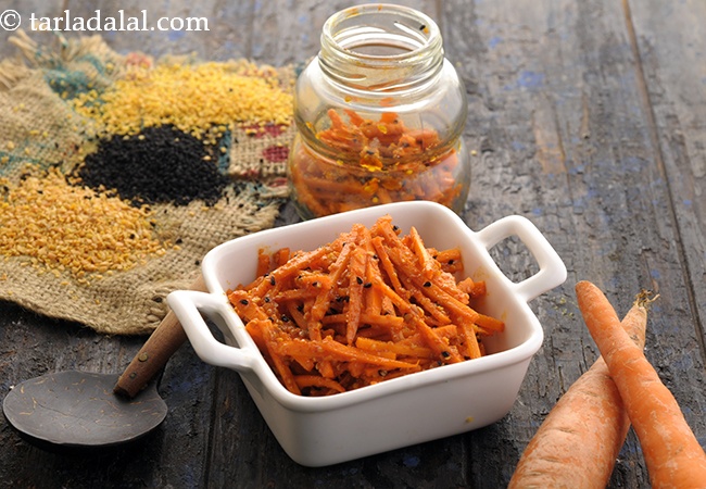 Punjabi gajar ka achar recipe | instant gajar ka achar | instant carrot pickle |