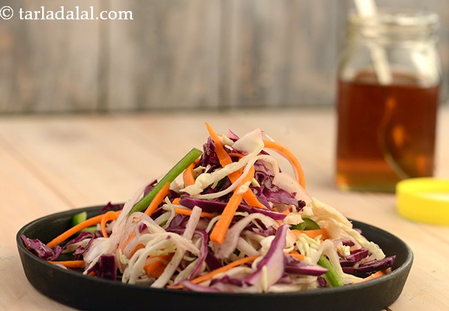Red Cabbage, Radish and Carrots In A Honey Dressing