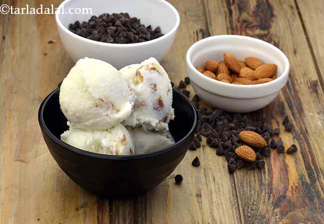  Roasted Almond Ice Cream with Chocolate Chips