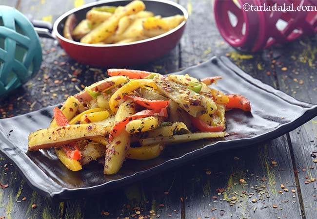 Spicy Buttered Potatoes and Capsicum