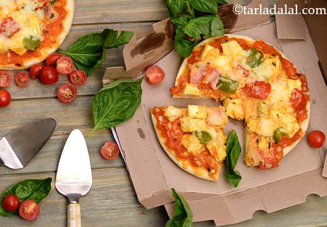  तंदूरी पनीर पिज़्ज़ा | तंदूरी पनीर पिज़्जा | - Tandoori Paneer Pizza 