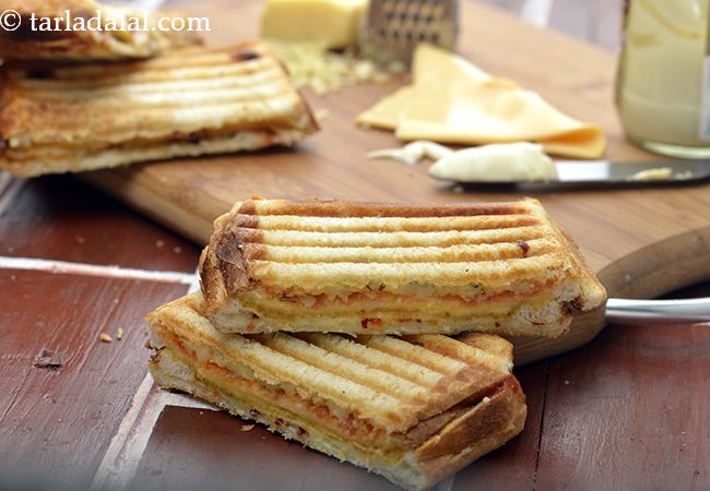 Three Layered Cheese Grilled Sandwich