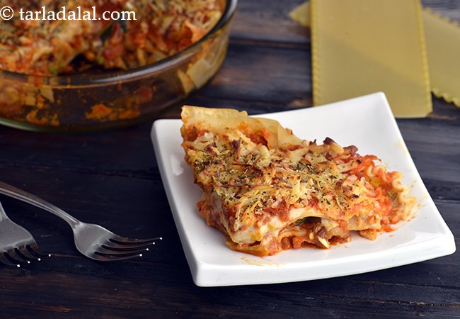 Vegetable Lasagne, Indian Style Veg Lasagna