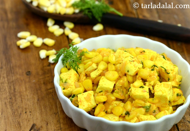 corn paneer sabzi recipe | Indian sweet corn paneer bhaji | makai paneer sabzi | sweet corn and cottage cheese sabzi