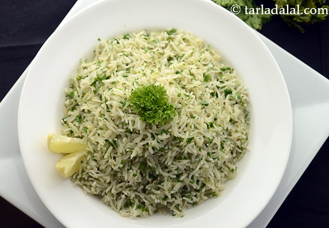 पार्सले राइस रेसिपी | झटपट पार्सले चावल | लहसुनी पार्सले चावल | Parsley Rice, Buttered Parsley and Garlic Rice